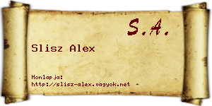 Slisz Alex névjegykártya